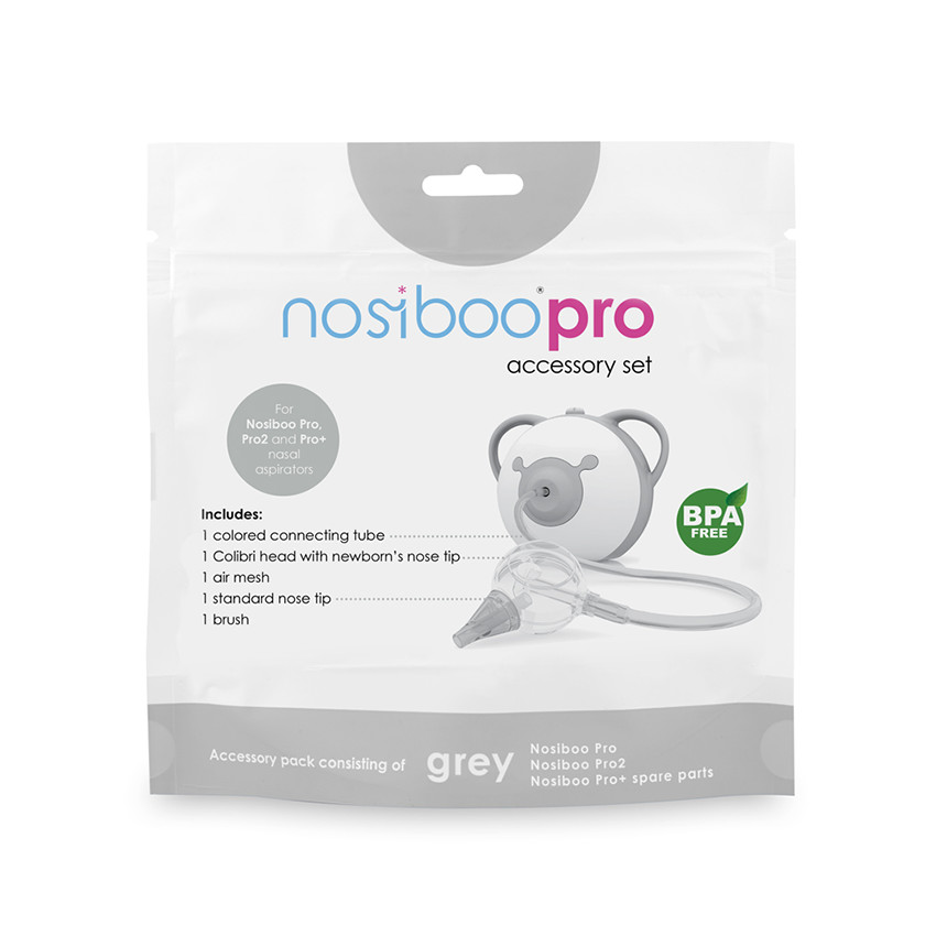 Kit de accesorios para aspirador nasal bebé eléctrico Nosiboo Pro gris 