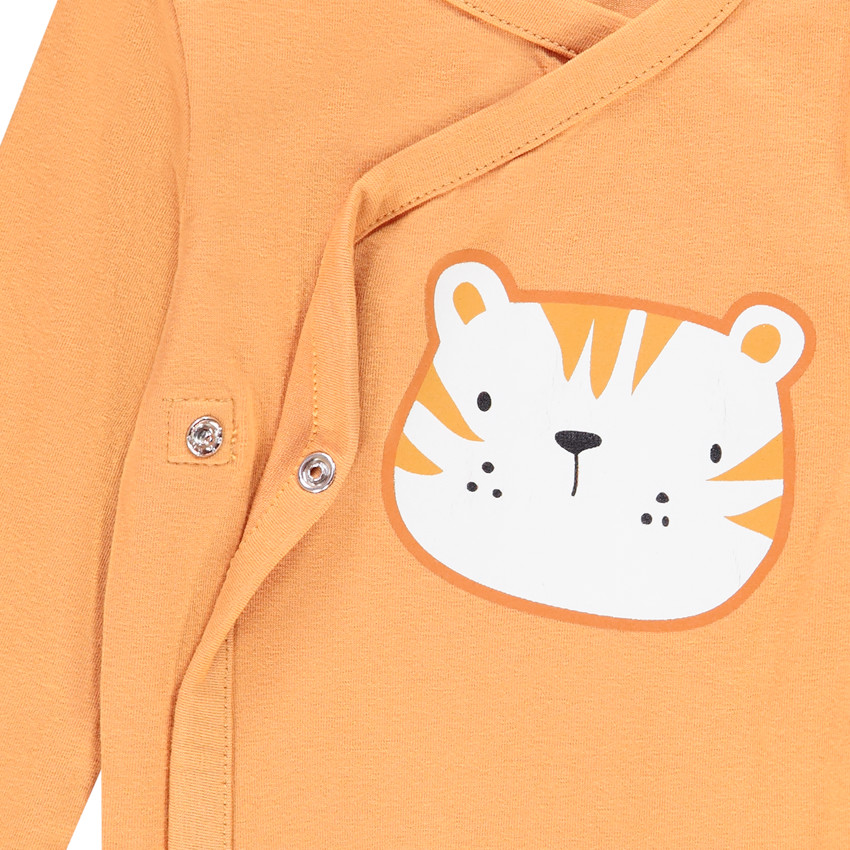 Lot de 7 bodies manches longues en coton print animaux 