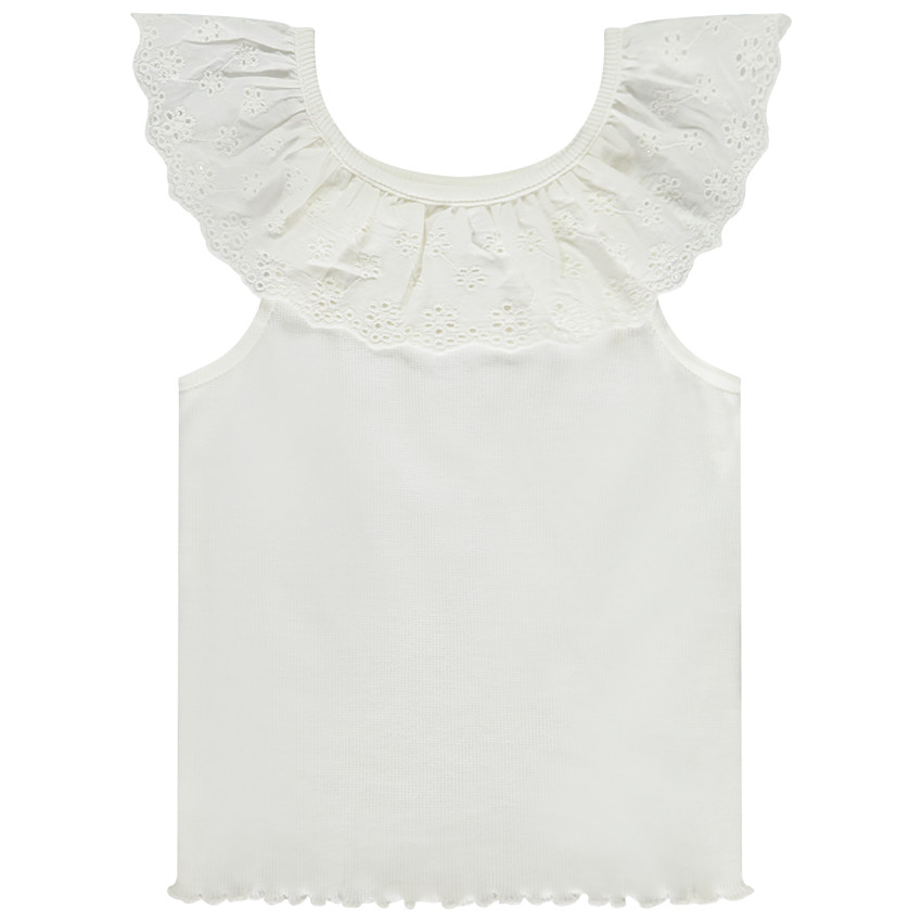 Camiseta niña cuello volante on sale