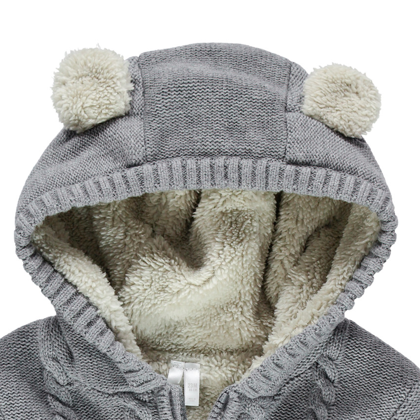 Chaleco de punto con capucha forrado sherpa  