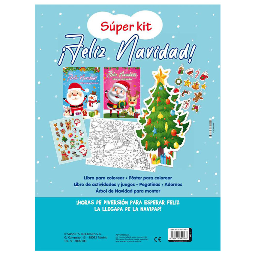 Libro para colorear Súper Kit de Navidad +5 años 