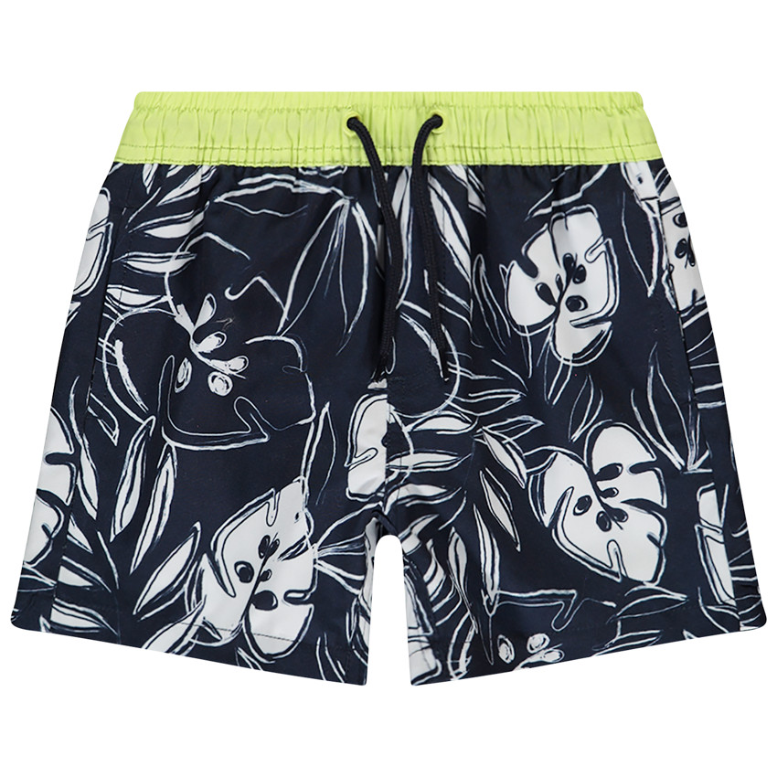 Bañador tipo short con estampado de hojas para niño 