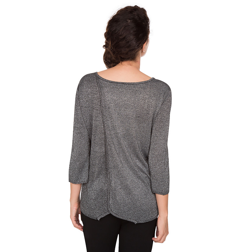 Jersey de premamá de lúrex con espalda cruzada 