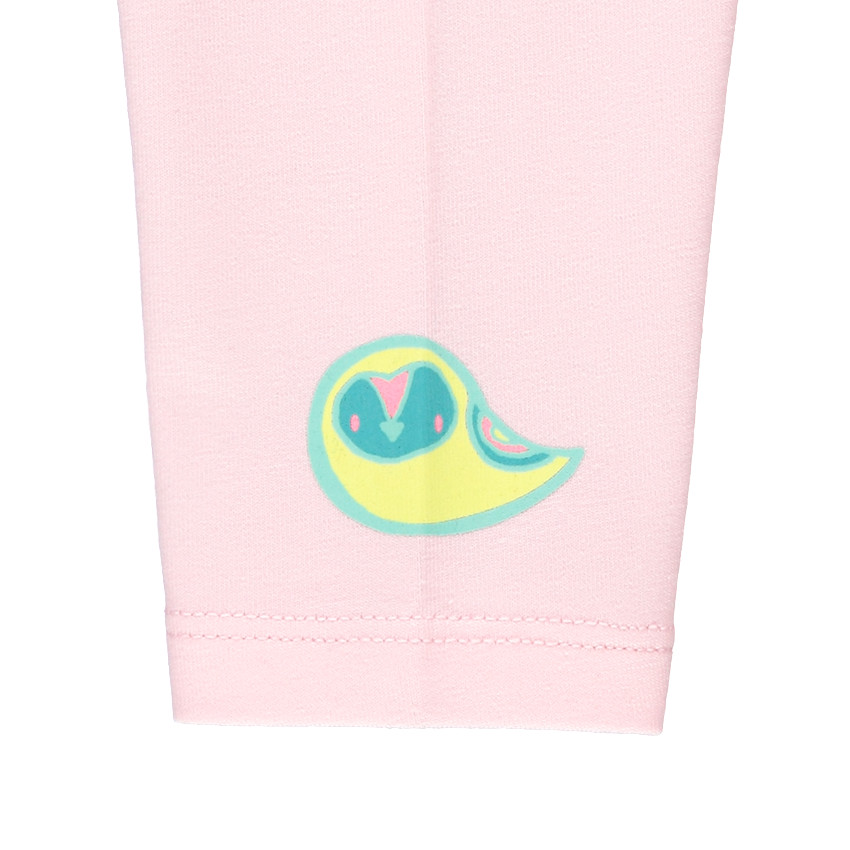 Conjunto con túnica de manga larga estampada y leggings rosas claros 