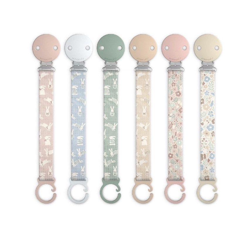 Chupetero broche y cinta de tela Wonder Liberty rosa 