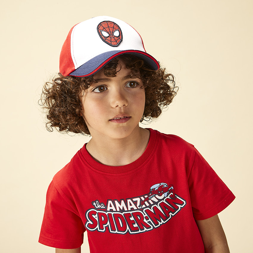 Gorra tricolor con parche de Spider-Man Marvel para niño 