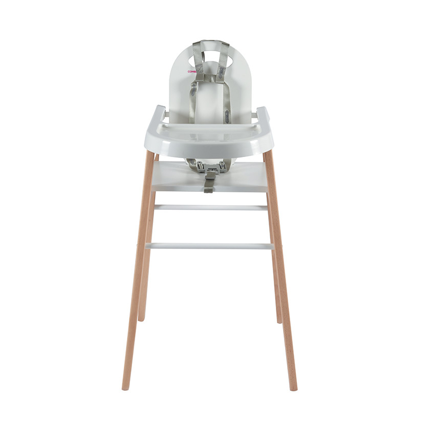 Trona fija Lili con bandeja desmontable Hybride Blanc  