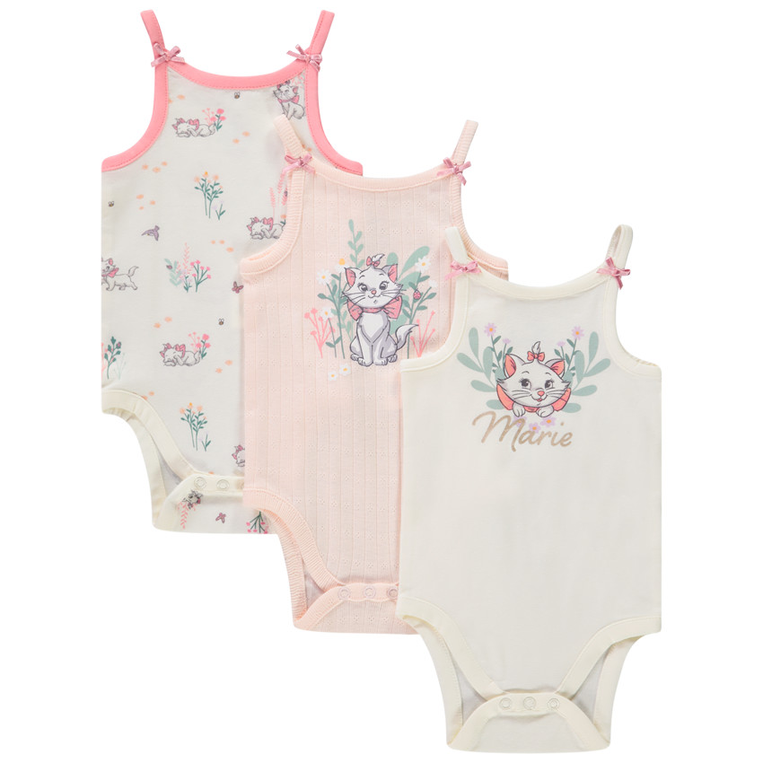 Pack de 3 bodies sin mangas fantasía Marie Disney para bebé niña  Additional Pack de 3 bodies sin mangas fantasía Marie Disney para bebé niña