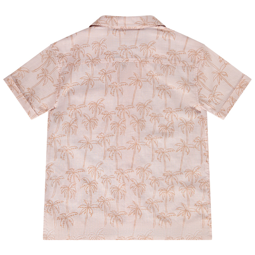 Chemise manches courtes imprimé palmiers et poche pour garçon 
