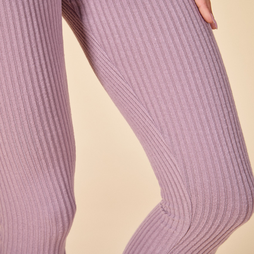 Leggings premamá acanalados con banda alta 