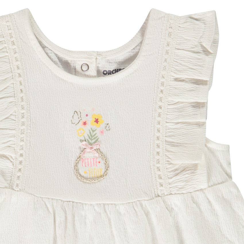 Ensemble en jersey tunique brodée + caleçon pour bébé fille  Additional Ensemble en jersey tunique brodée + caleçon pour bébé fille