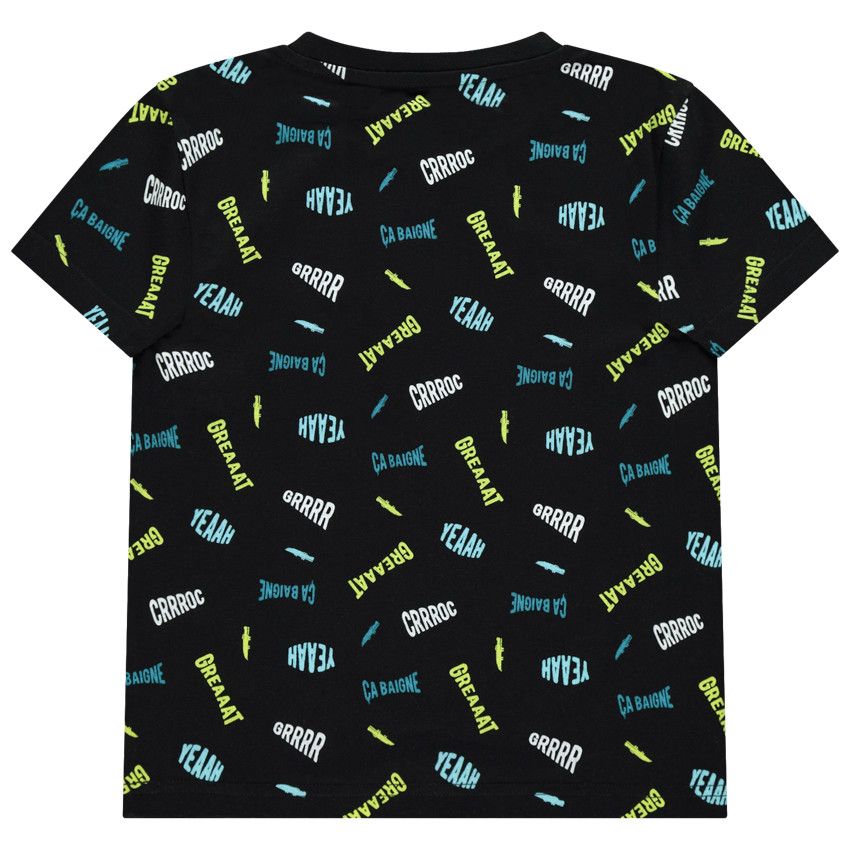 T-shirt manches courtes à textes colorés all-over  Additional T-shirt manches courtes à textes colorés all-over