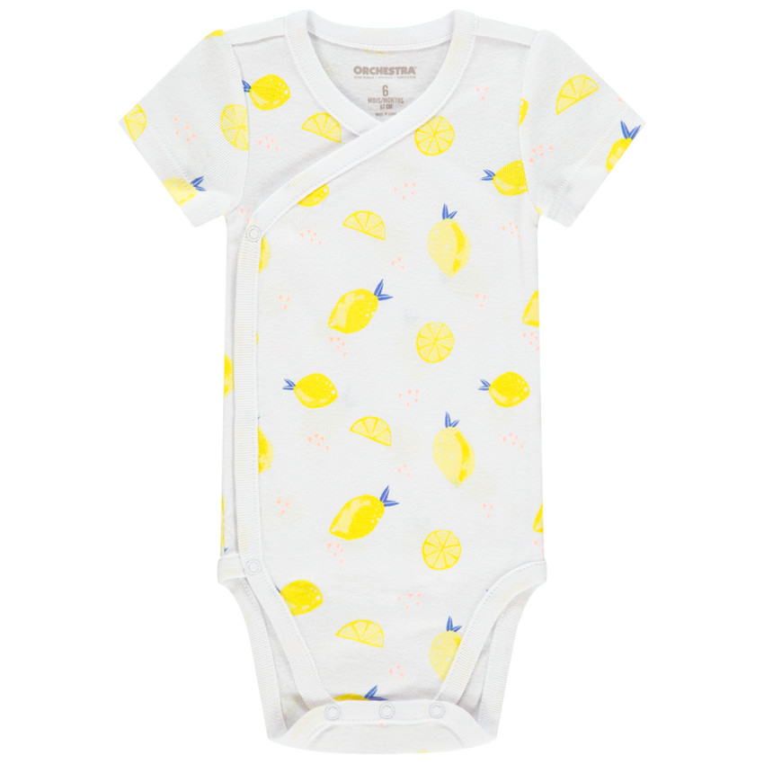 Pack de 3 bodies de manga corta en algodón estampado limón 