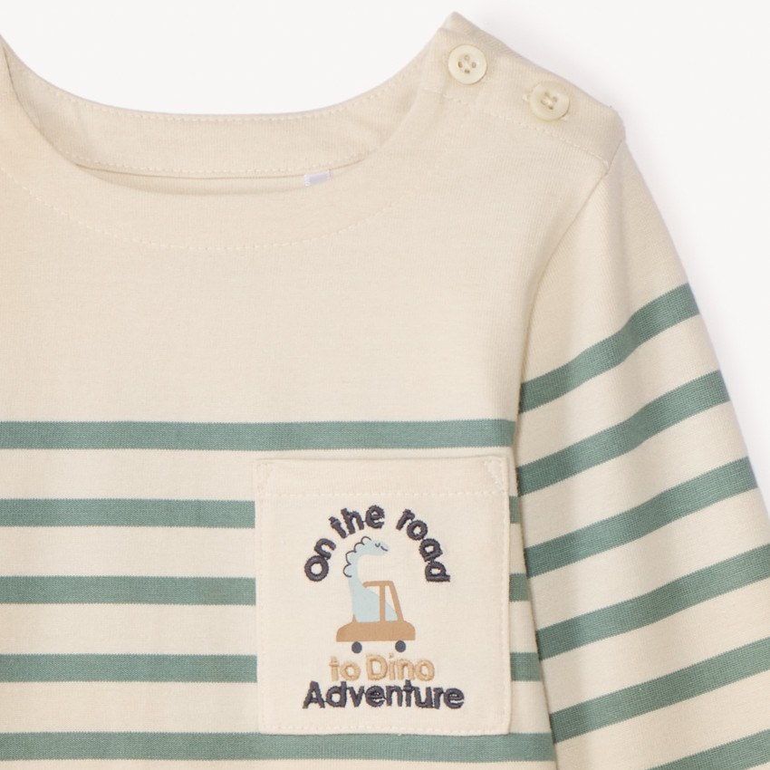 Marinière à poche décorée pour bébé garçon 