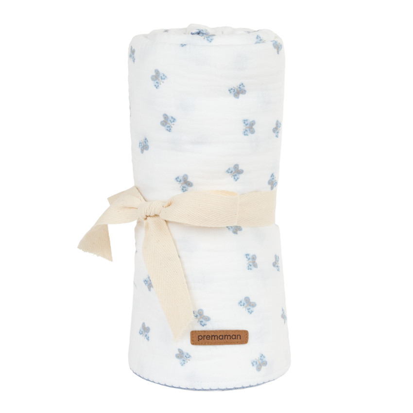 Manta de gasa de algodón 100 x 100 cm - Pequeñas Flores 