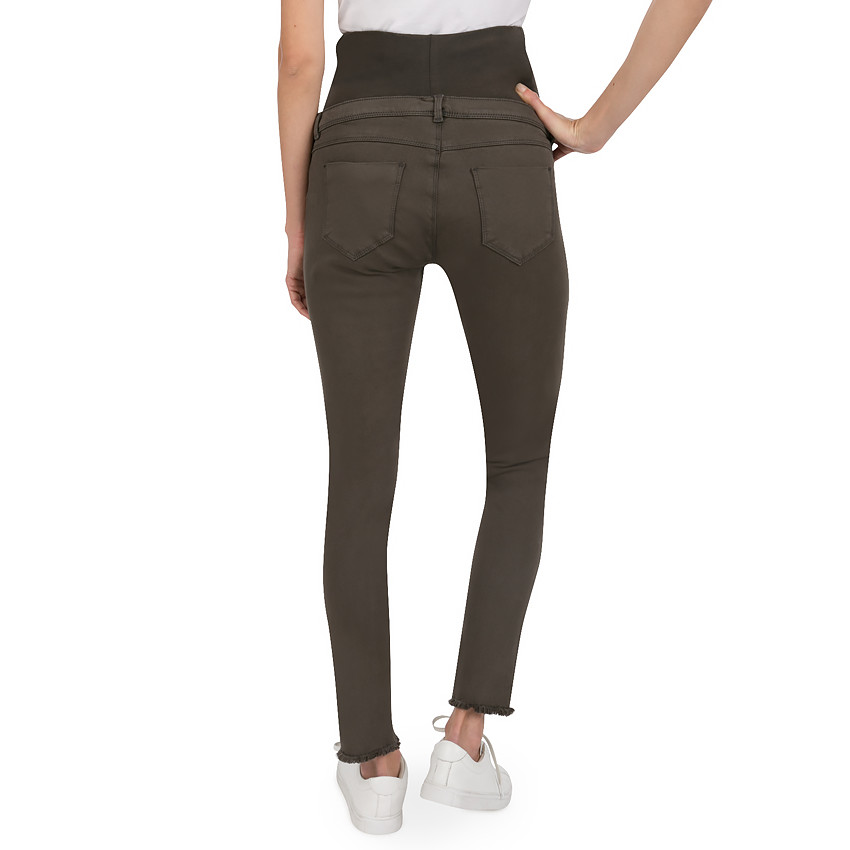 Pantalones para embarazada en twill corte slim con bolsillos 