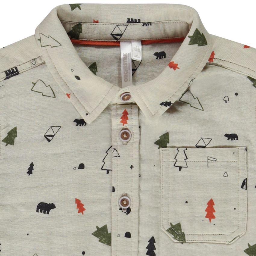 Chemise manches longues imprimé forêt pour bébé garçon 