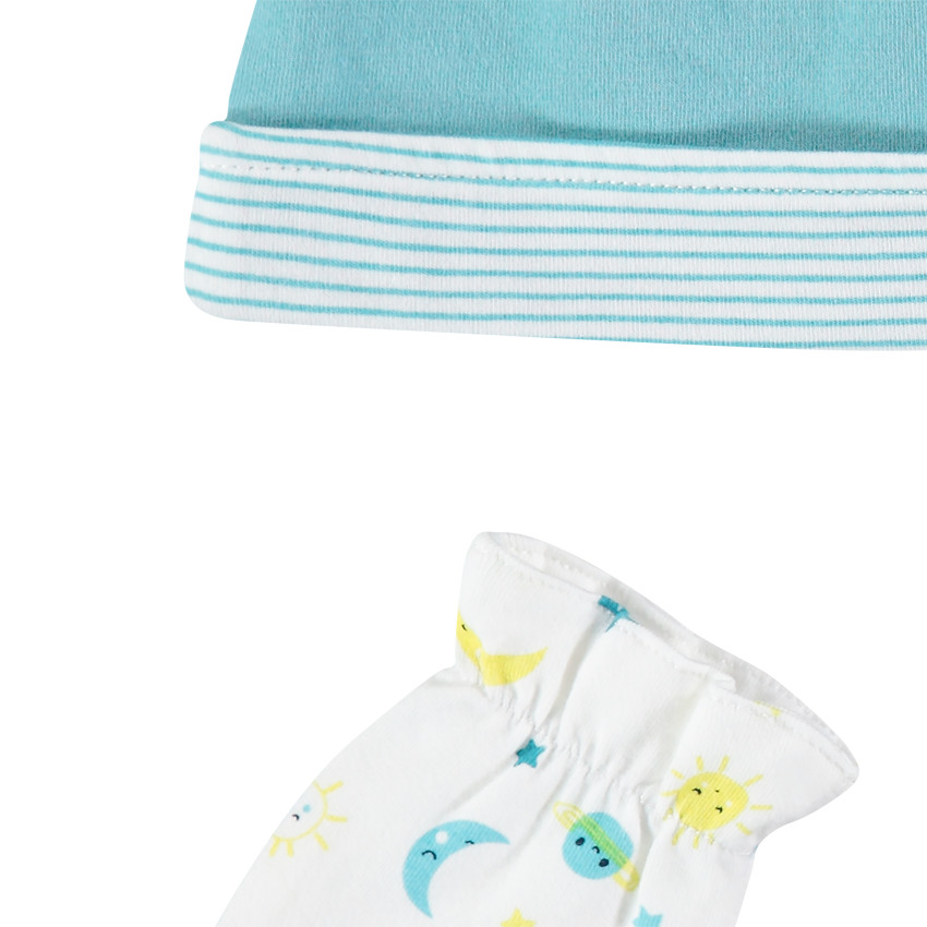 Conjunto de gorro y guantes de punto de algodón ecológico 