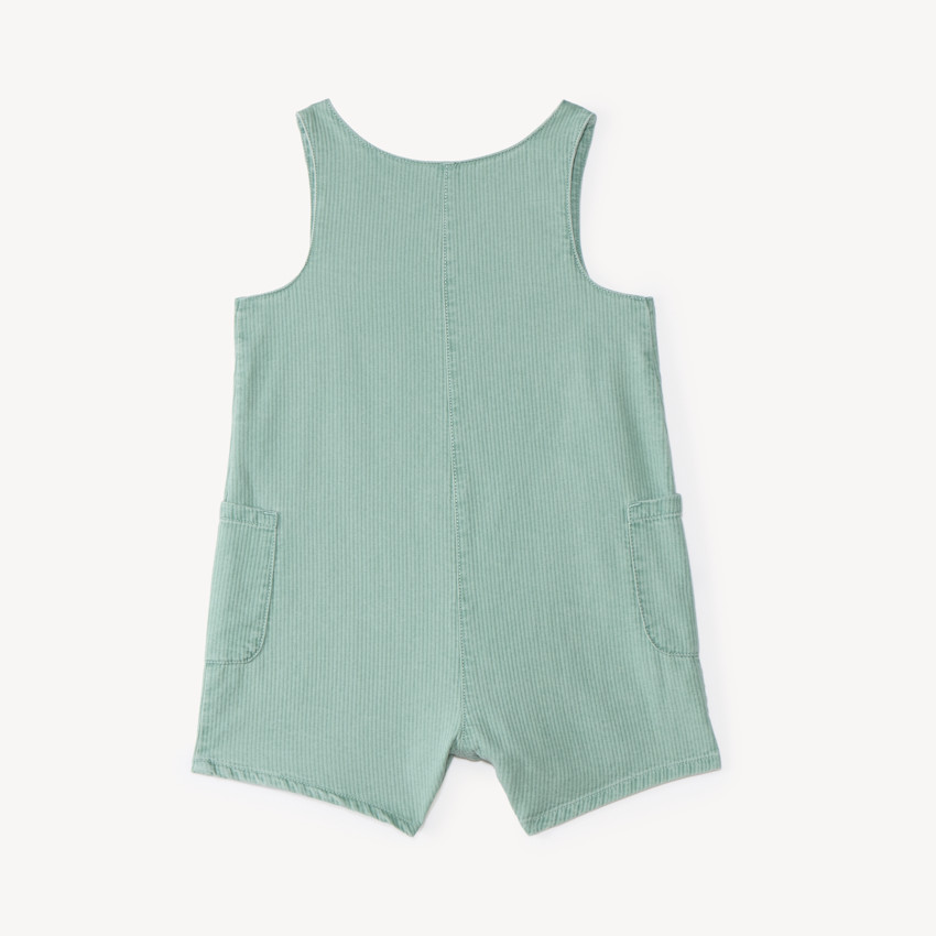 Pantalón corto para bebé niña de tela con bordado de flores 