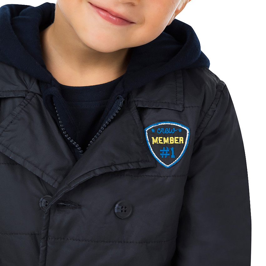 Caban de Twill efecto encerado con capucha de felpa 