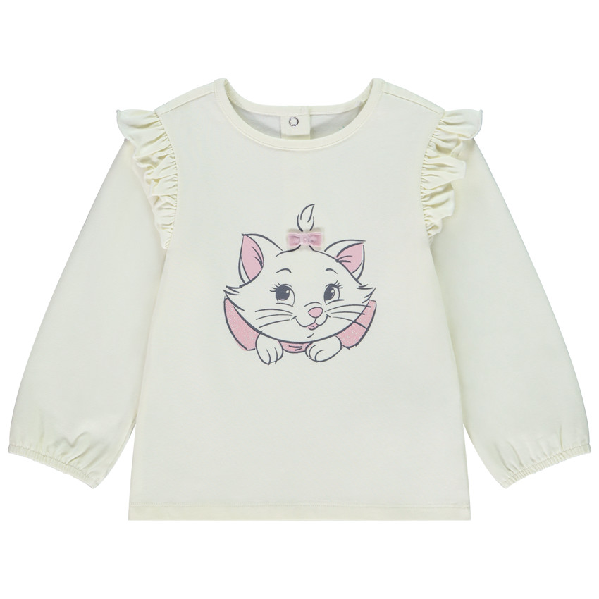 Camiseta de manga larga con volantes Marie Disney para bebé niña 