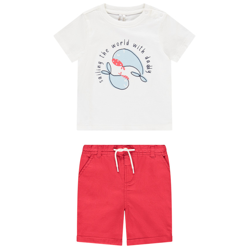 Conjunto de 2 piezas con motivo de ballenas para bebé niño 