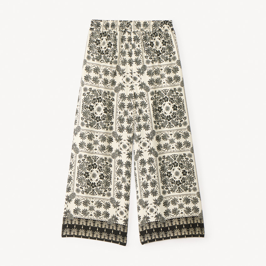 Pantalón amplio fluido con estampado fantasía para niña 