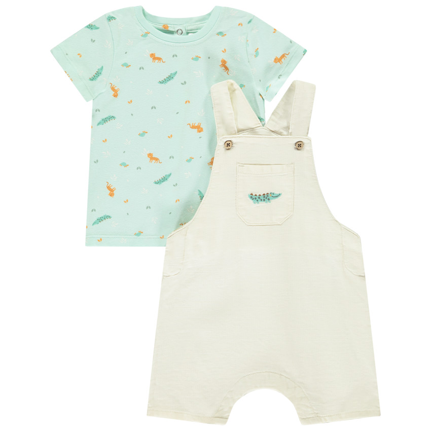 Conjunto de 2 piezas con camiseta estampada de animales para bebé niño 