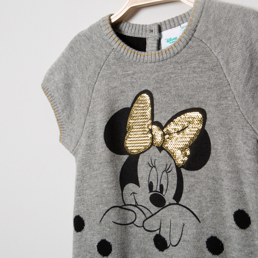 Vestido de manga corta de punto con estampado Minnie y lentejuelas Disney  Additional Vestido de manga corta de punto con estampado Minnie y lentejuelas Disney
