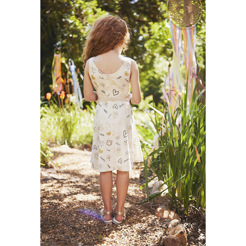 Robe de cérémonie en coton à imprimé fantaisie pour fille 