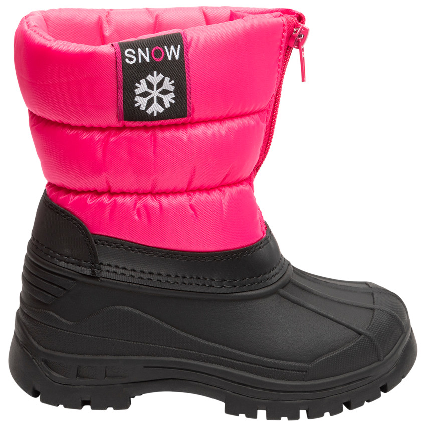 Botas de agua de caucho con parte superior impermeable y cuello acolchado para niña 