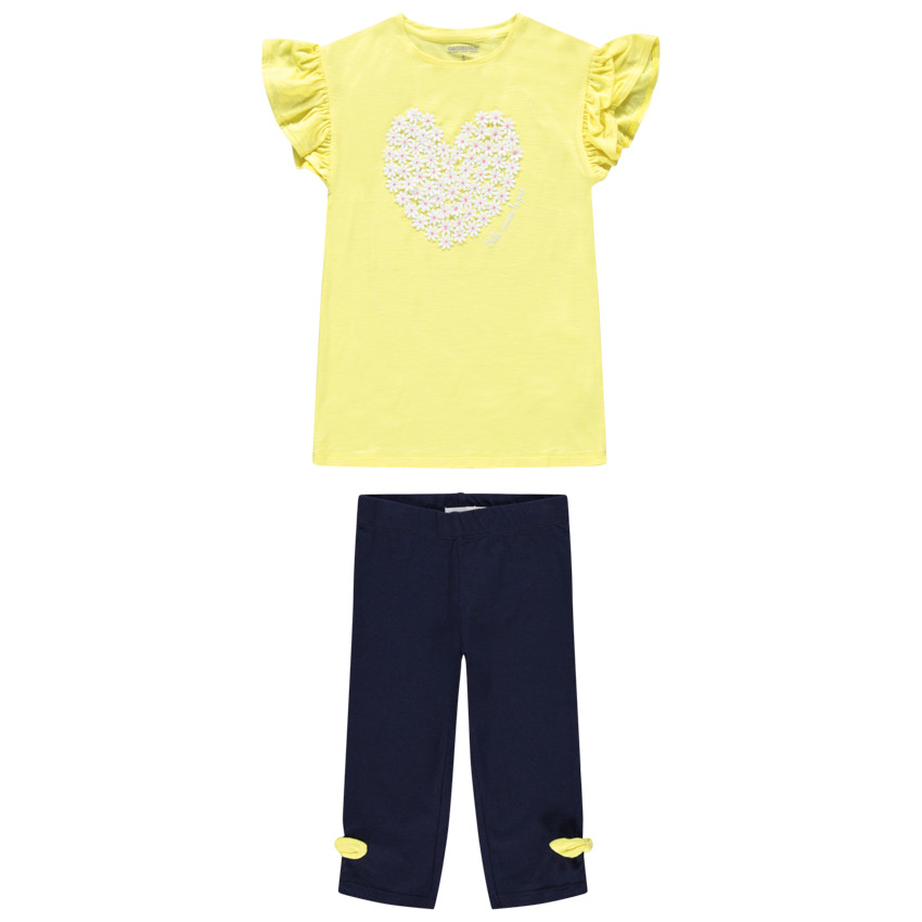Ensemble avec t-shirt à manches volantées et coeur à imprimé floral  Additional Ensemble avec t-shirt à manches volantées et coeur à imprimé floral