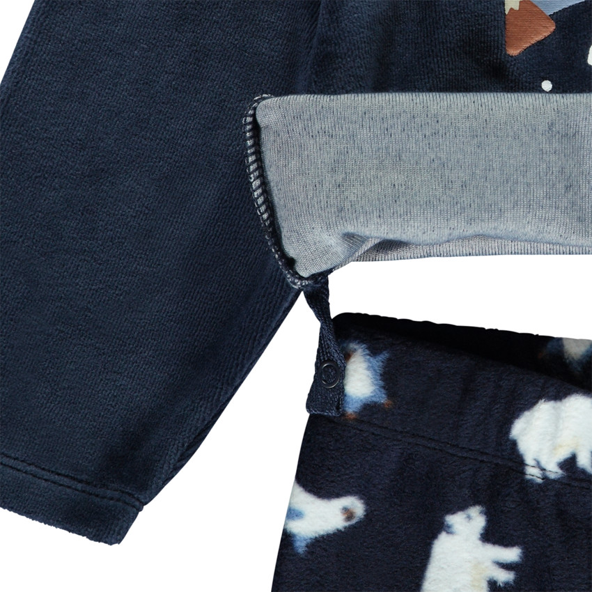 Pyjama 2 pièces motifs Arctiques pour bébé garçon avec finitions différentes selon l'âge 
