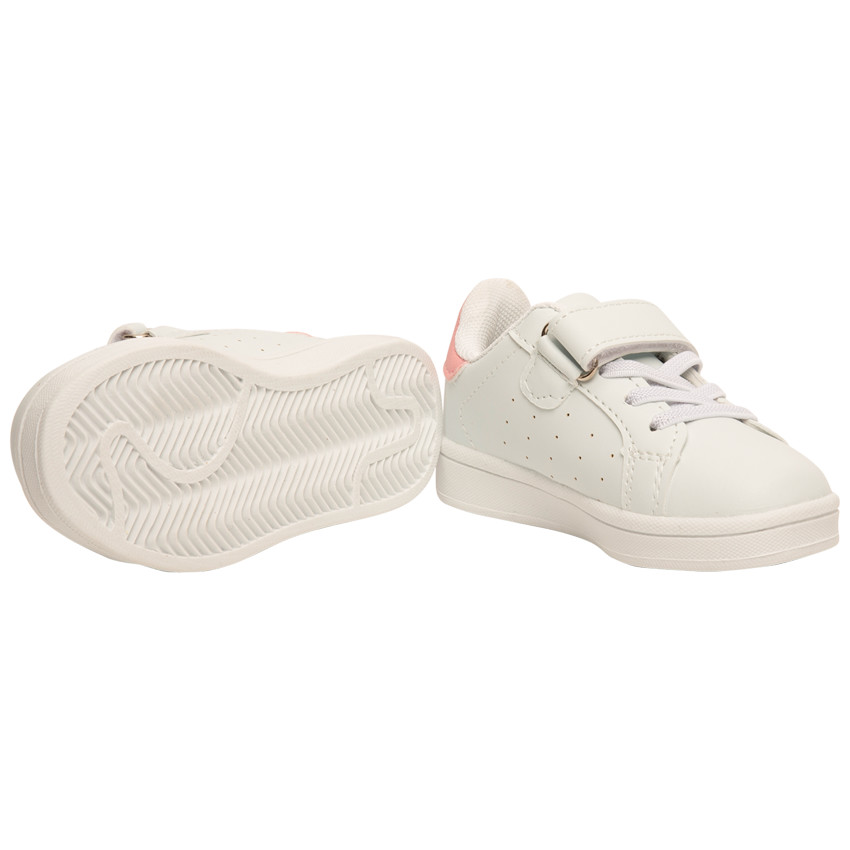 Baskets basses avec lacets et scratch pour bébé fille 