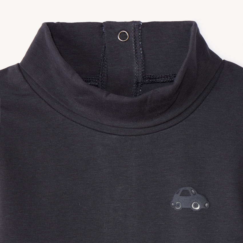 Lote de 2 camisetas interiores lisas de cuello alto para bebé niño 