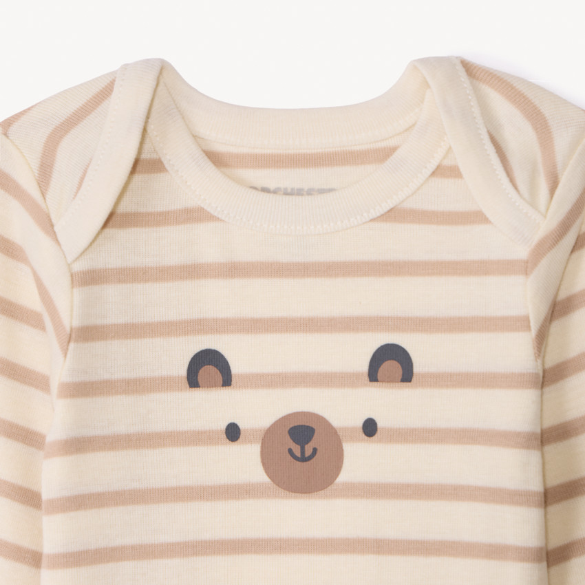 Conjunto de 5 bodies de manga larga con estampado de ositos para bebé 