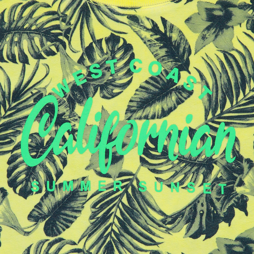 Camiseta manga corta estampado vegetal all-over 