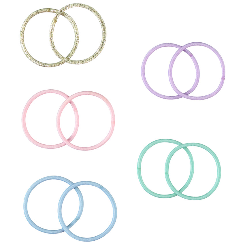 Lote de 6 clips + 10 gomas para niña 