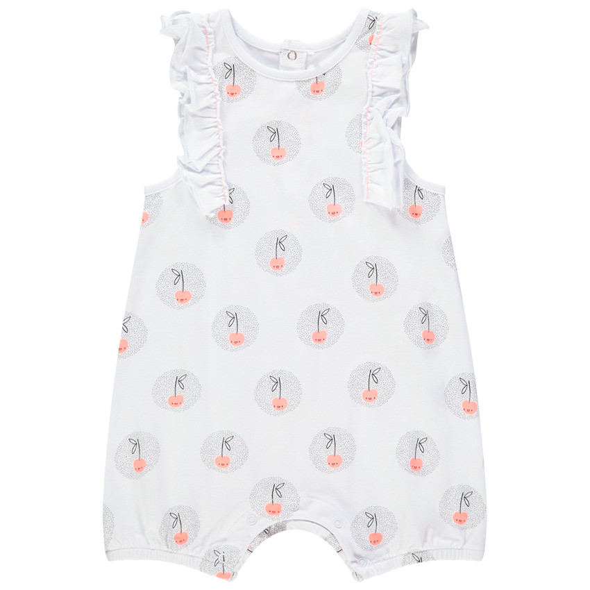 Mono corto motivo cerezas all-over 