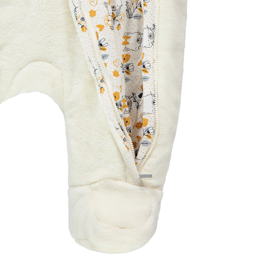 Buzo de borreguito con forro de punto y estampado all-over 