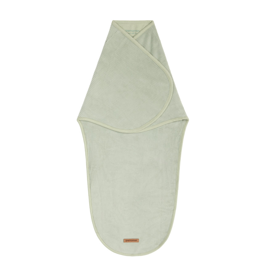 Manta de arrullar de felpa acanalada - verde 