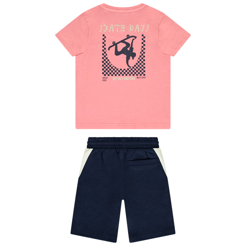 Conjunto camiseta de manga corta estampada + short para niño 