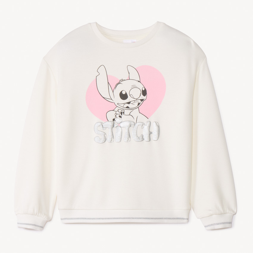 Sudadera de felpa para niña con estampado de Stitch de Disney 