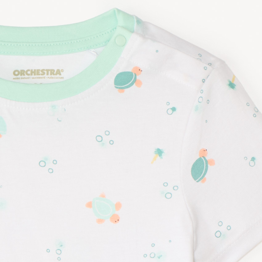 Camiseta de manga corta con estampado de tortugas para bebé niño 