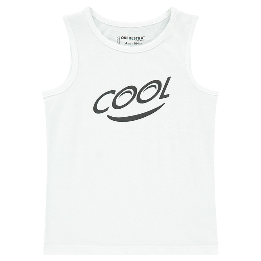 Camiseta sin mangas lisa y con mensaje estampado  "Cool" 