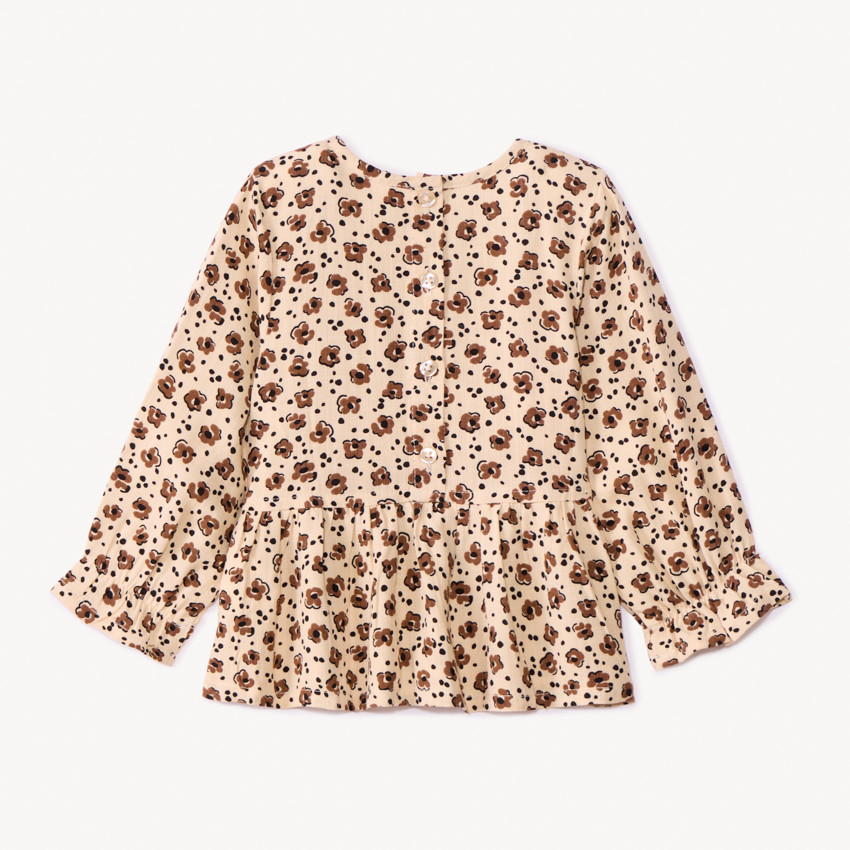 Tunique manches longues imprimé fleurs pour bébé fille 