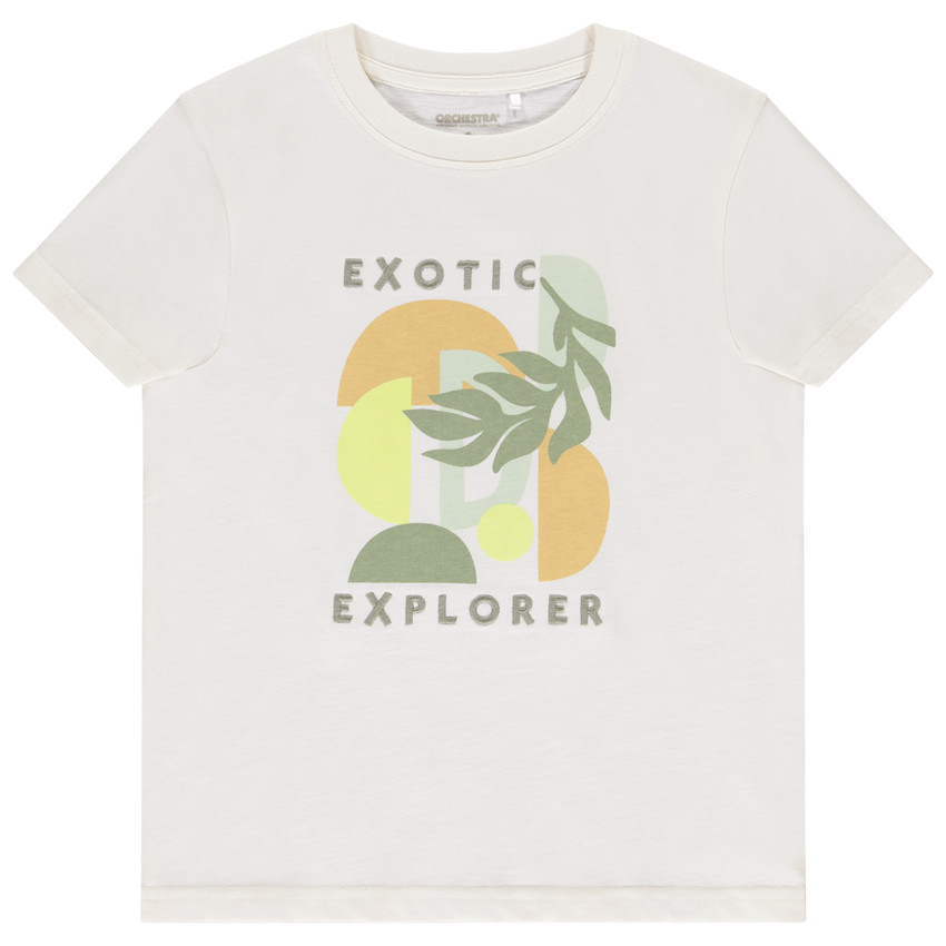 Camiseta manga corta fantasía con bordado para niño 