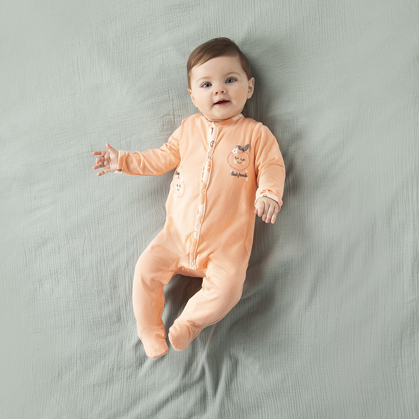 Lot de 2 dors-bien en jersey imprimé pêches pour bébé fille 
