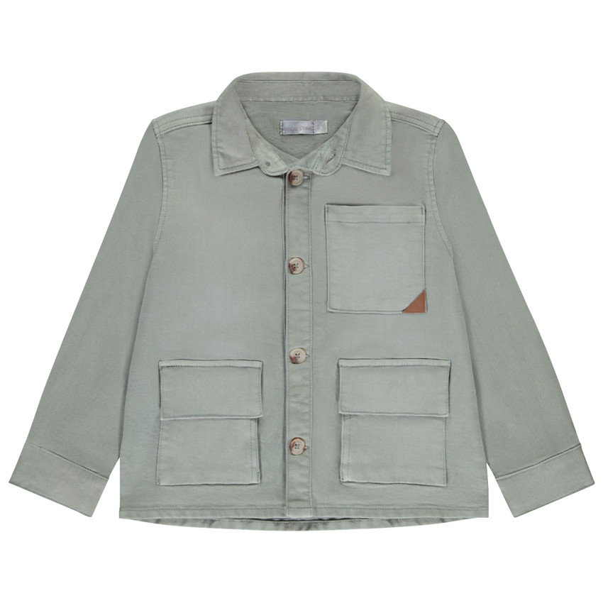 Camisa sobre uniforme efecto denim con bolsillos para niño 
