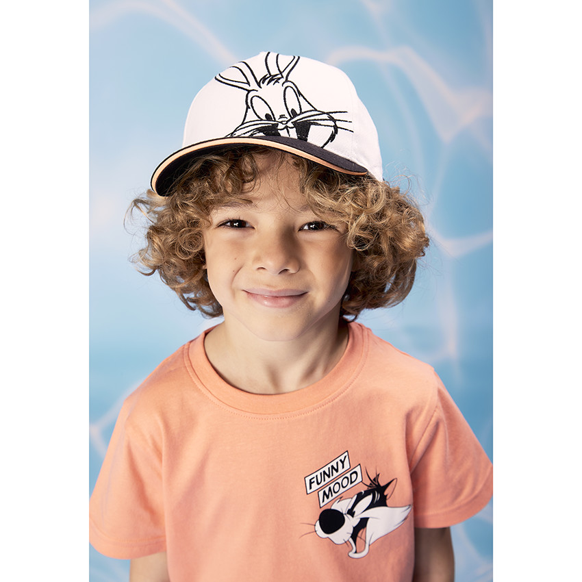 Gorra bicolor bordada de Bugs Bunny Looney Tunes para niño 